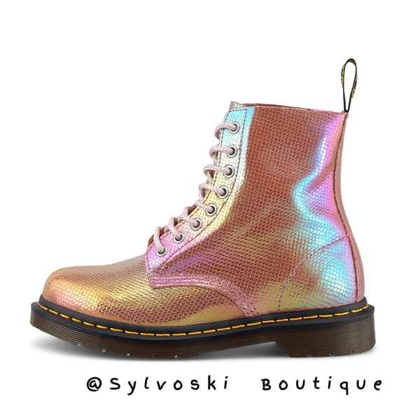 Dr. Martens | Shoes | Dr Martens 46 Pascal Pink Iridescent Texture Boot ...